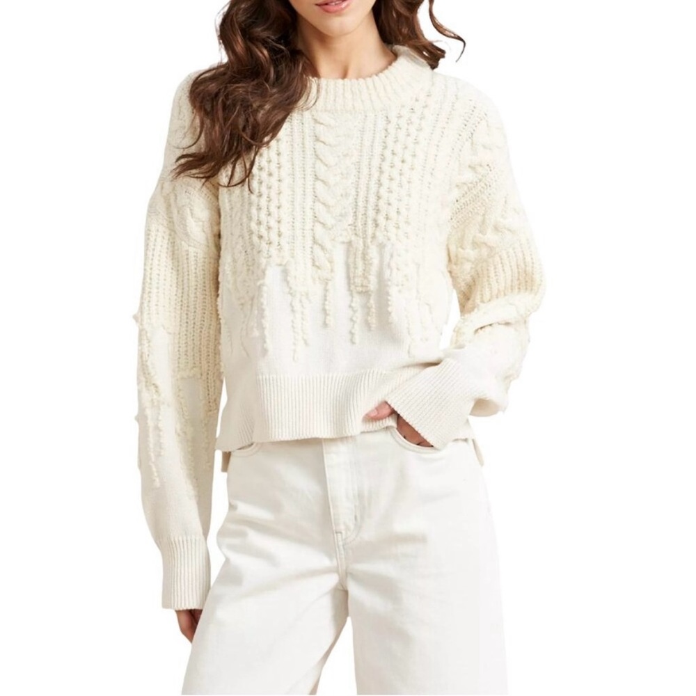 La Ligne Allan cable knit wool blend sweater Ivory Size S